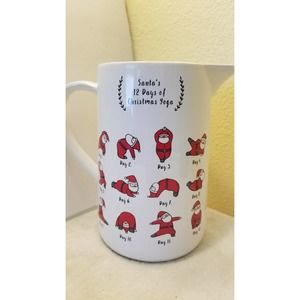 Magenta Santa's 12 Days of Christmas Yoga Ceramic Pitcher Limited Edition Rare
